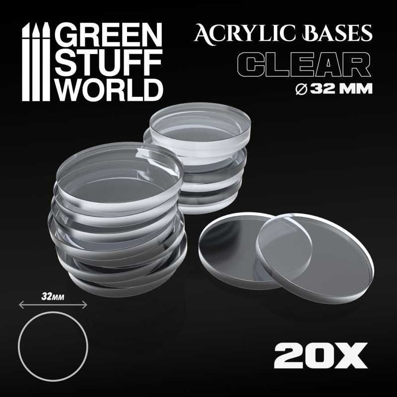 32 mm runde und transparent Acryl Basen 32 mm runde und transparent Acryl Basen