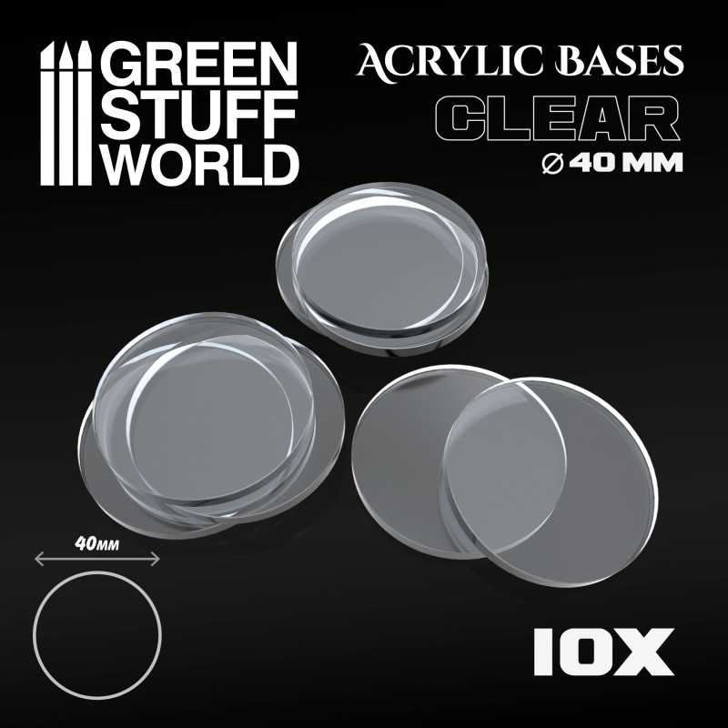 Acrylic Bases - Round 40 mm CLEAR