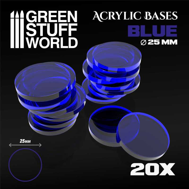 Socles Acryliques ROND 25 mm Bleu Transparent Socles Acryliques ROND 25 mm Bleu Transparent