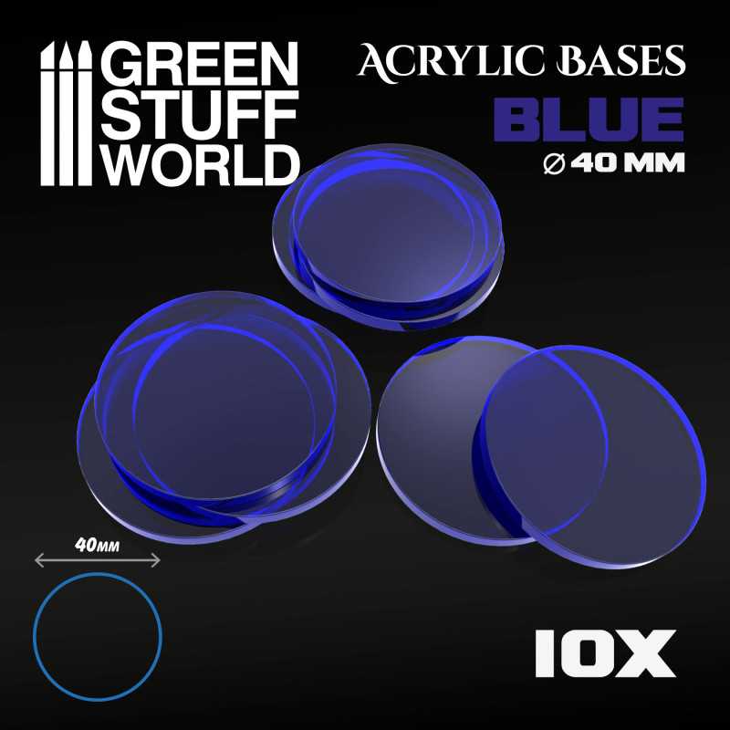 Acrylic Bases - Round 40 mm CLEAR BLUE Acrylic Bases - Round 40 mm CLEAR BLUE