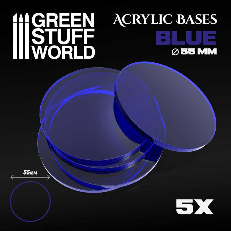 Socles Acryliques ROND 55 mm Bleu Transparent Socles Acryliques ROND 55 mm Bleu Transparent