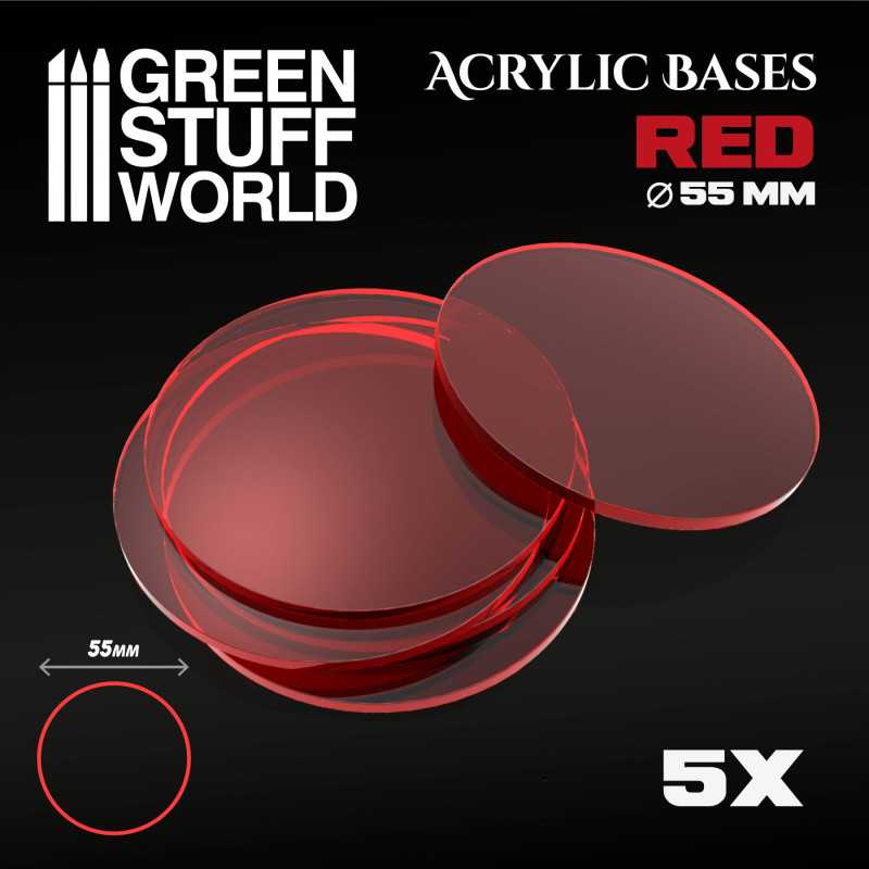 Socles Acryliques ROND 55 mm Rouge Transparent Socles Acryliques ROND 55 mm Rouge Transparent