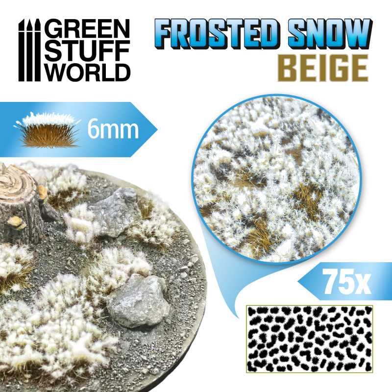 Touffes de Buissons - 6mm - Neige givrée - BEIGE Touffes de Buissons - 6mm - Neige givrée - BEIGE
