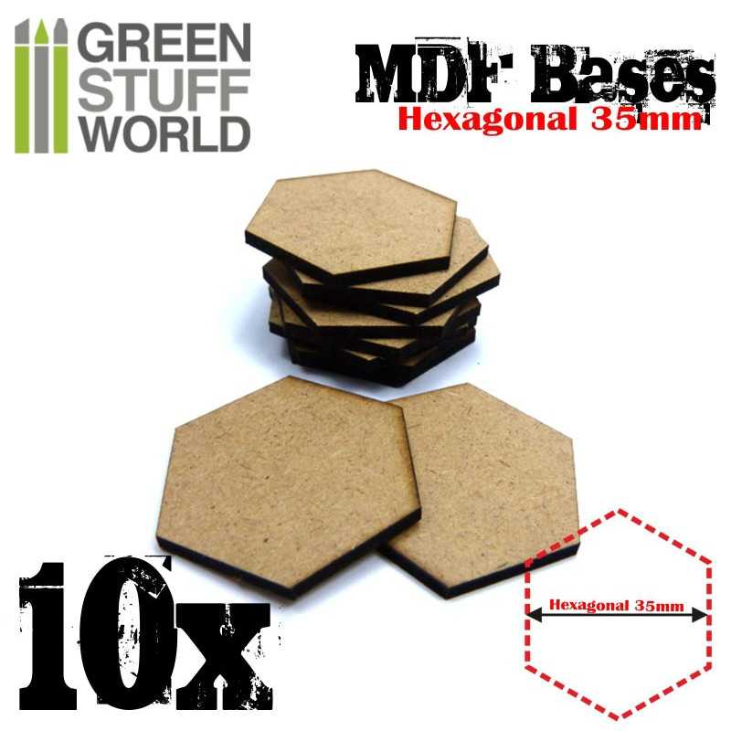 Socles HEXAGONALE 35 mm en MDF bois Socles HEXAGONALE 35 mm en MDF bois