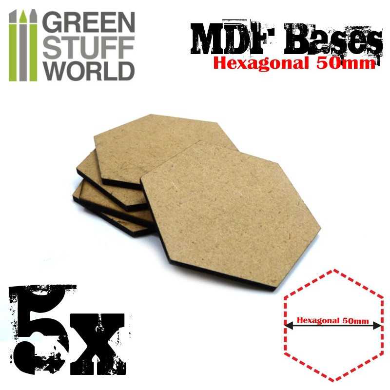 Socles HEXAGONALE 50 mm en MDF bois Socles HEXAGONALE 50 mm en MDF bois
