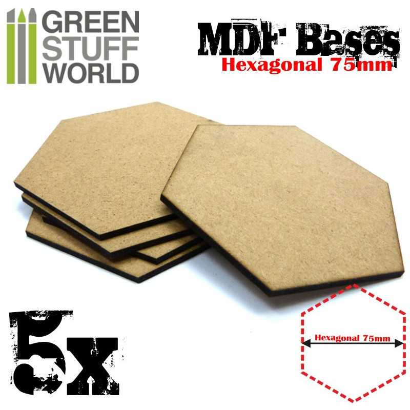 Socles HEXAGONALE 75 mm en MDF bois Socles HEXAGONALE 75 mm en MDF bois