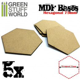 MDF Bases - Hexagonal 75 mm MDF Bases - Hexagonal 75 mm