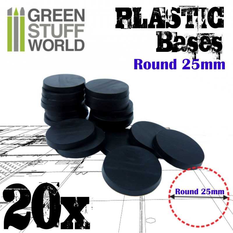 Socles Plastiques ROND 25mm Noir Socles Plastiques ROND 25mm Noir