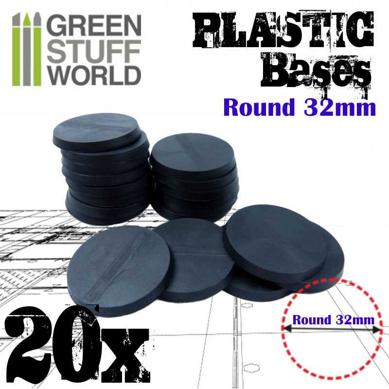 Socles Plastiques ROND 32mm Noir Socles Plastiques ROND 32mm Noir