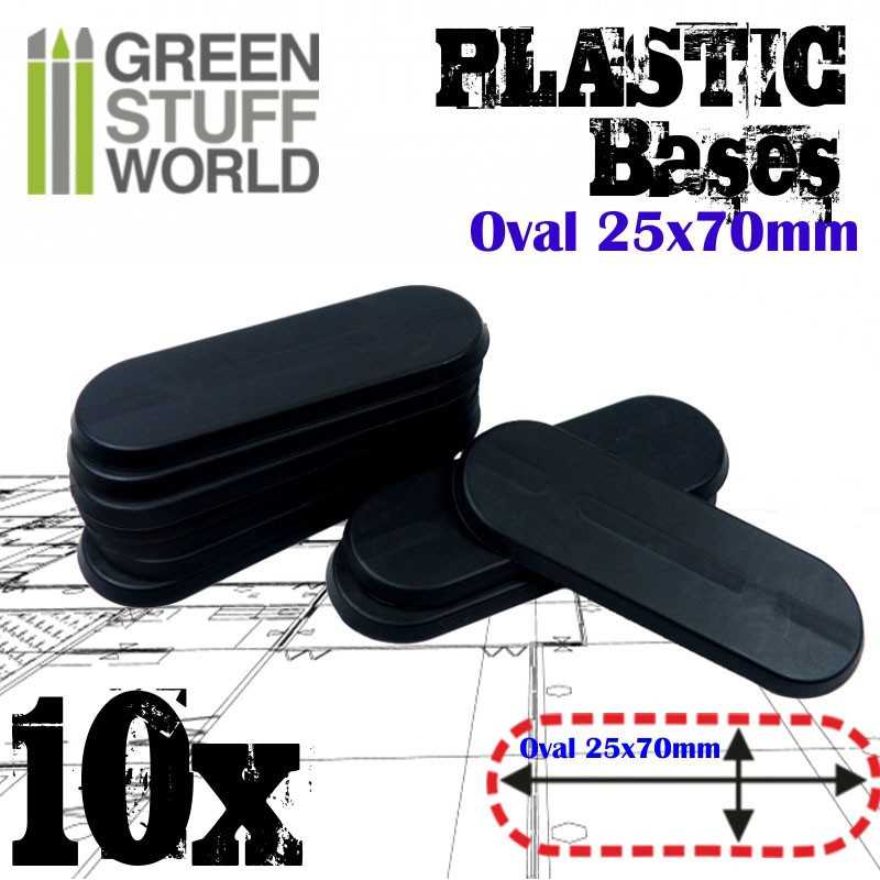 Plastic Bases - Oval Pill 25x70mm BLACK Plastic Bases - Oval Pill 25x70mm BLACK