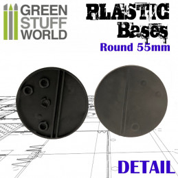 Plastic Bases - Round 55 mm BLACK