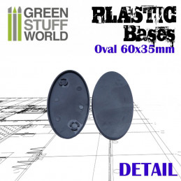 60x35mm Oval Kunststoffbasen - Schwarz
