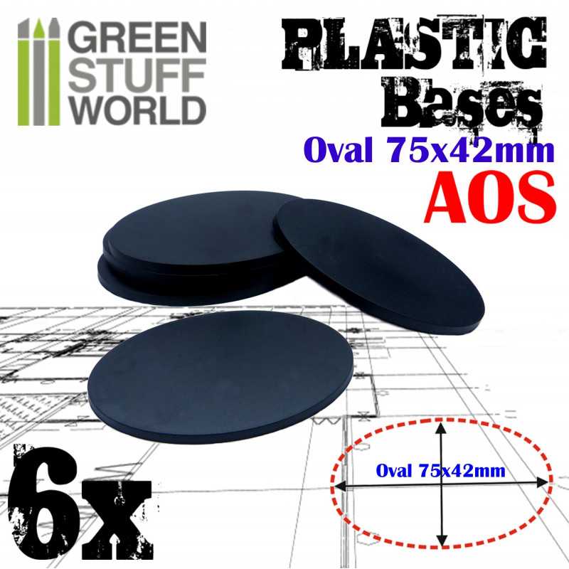Plastic Bases - Oval Pill 75x42mm BLACK Plastic Bases - Oval Pill 75x42mm BLACK