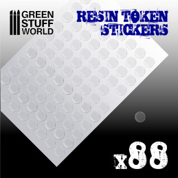 88x Rund-Aufkleber aus Epoxidharz 15mm