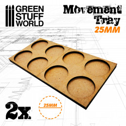 MDF Regimentsbases 2x 25mm MDF Regimentsbases 2x 25mm