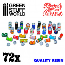 72x Latas de Refrescos en Resina