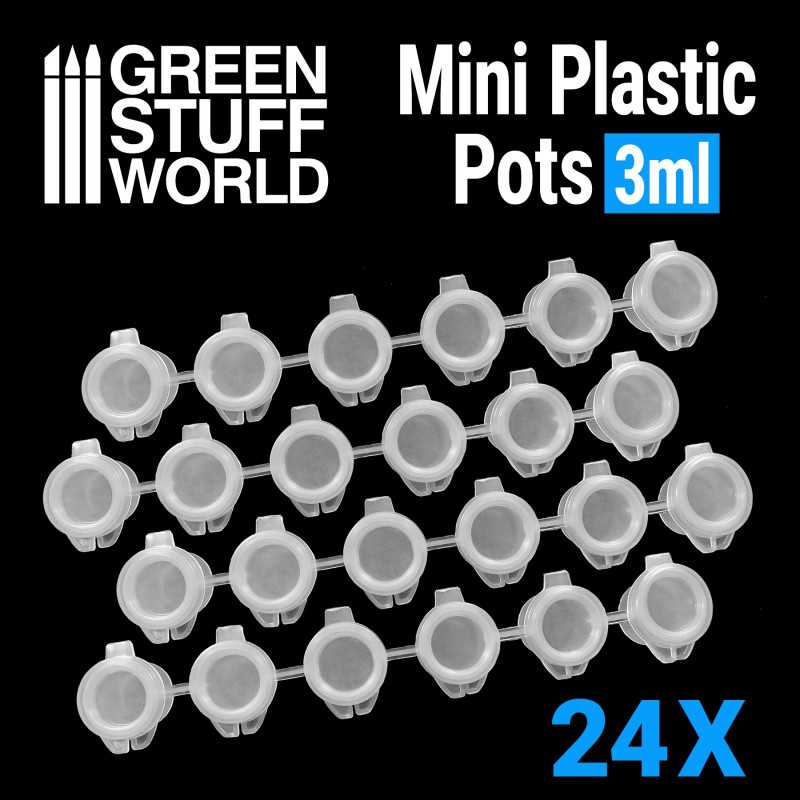 24x Mini Plastic Pots 3ml