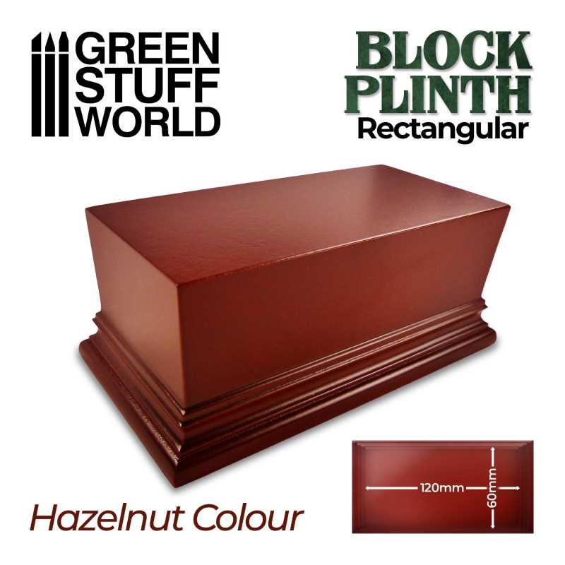 Socle Rectangulaire Ouvragé 12x6cm - Brun Noisette Socle Rectangulaire Ouvragé 12x6cm - Brun Noisette