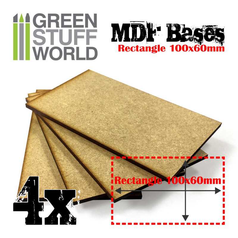 Socles RECTANGULAIRES 100x60mm en MDF Socles RECTANGULAIRES 100x60mm en MDF
