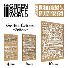 Lettres et nombres 6 mm GOTHIQUE