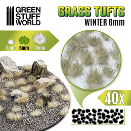 Grasbüscheln - Selbstklebend - 6mm - Weiss Winter