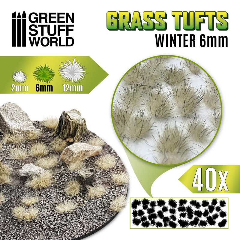 Touffes d'herbe - 6mm - Auto-Adhésif - BLANC HIVER Touffes d'herbe - 6mm - Auto-Adhésif - BLANC HIVER