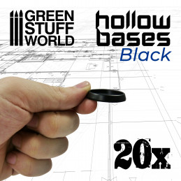 Hollow Plastic Bases - BLACK 32mm