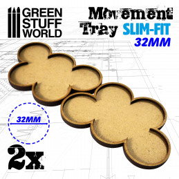 MDF Regimentsbases 32mm x 5 - SLIM-FIT MDF Regimentsbases 32mm x 5 - SLIM-FIT
