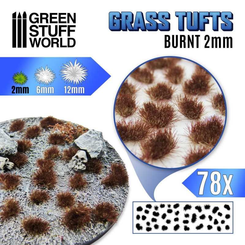 Grass TUFTS - 2mm self-adhesive - Burnt Grass TUFTS - 2mm self-adhesive - Burnt