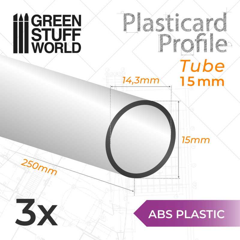 ASA Polystyrol-Profile ROHRPROFIL RUND Plastikcard 15mm Rohrleitung ASA Polystyrol-Profile ROHRPROFIL RUND Plastikcard 15mm Rohrleitung