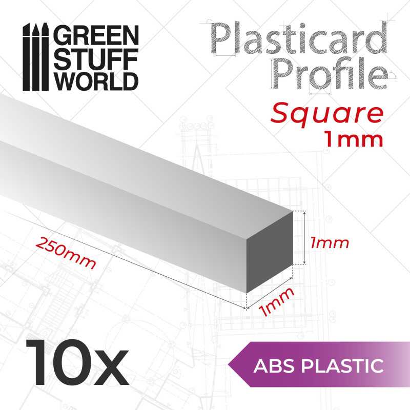 Plasticard PROFILÉ TIGE CARRÉE plein 1mm Plasticard PROFILÉ TIGE CARRÉE plein 1mm