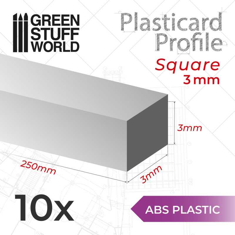 Plasticard PROFILÉ TIGE CARRÉE plein 3mm Plasticard PROFILÉ TIGE CARRÉE plein 3mm