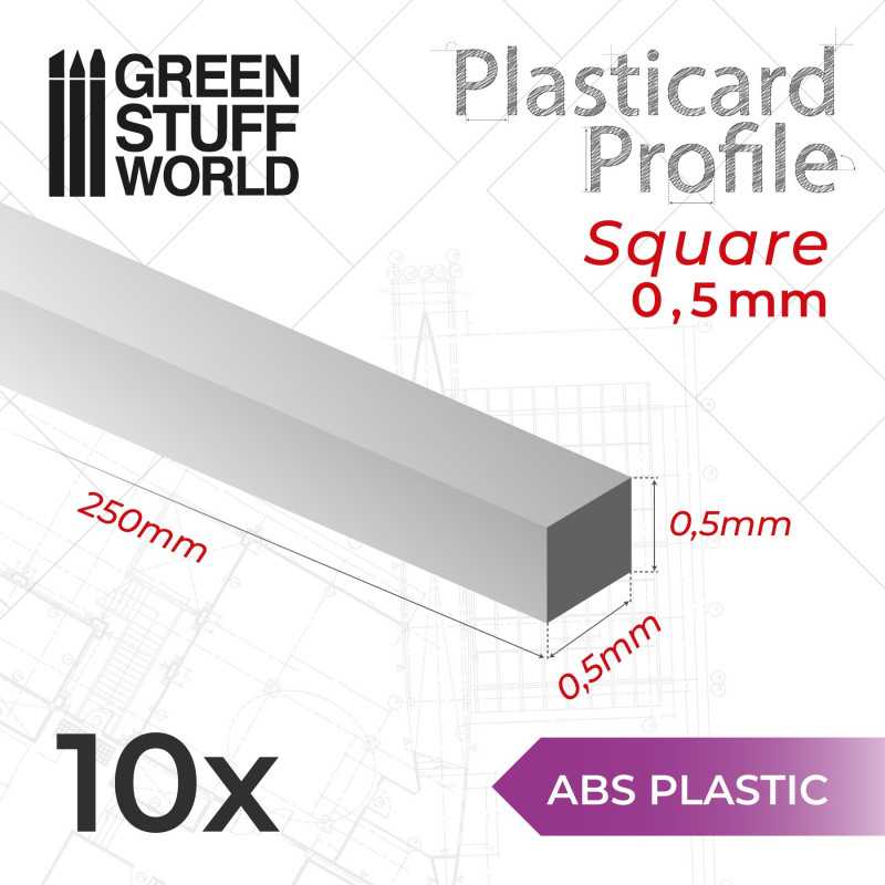 Plasticard PROFILÉ TIGE CARRÉE plein 0,5mm Plasticard PROFILÉ TIGE CARRÉE plein 0,5mm