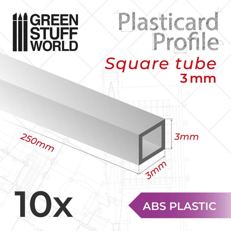 Plasticard PROFILÉ TUBE CARRÉE 3mm Plasticard PROFILÉ TUBE CARRÉE 3mm