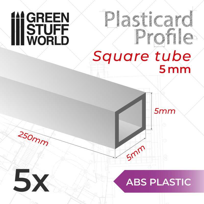 Plasticard PROFILÉ TUBE CARRÉE 5mm Plasticard PROFILÉ TUBE CARRÉE 5mm