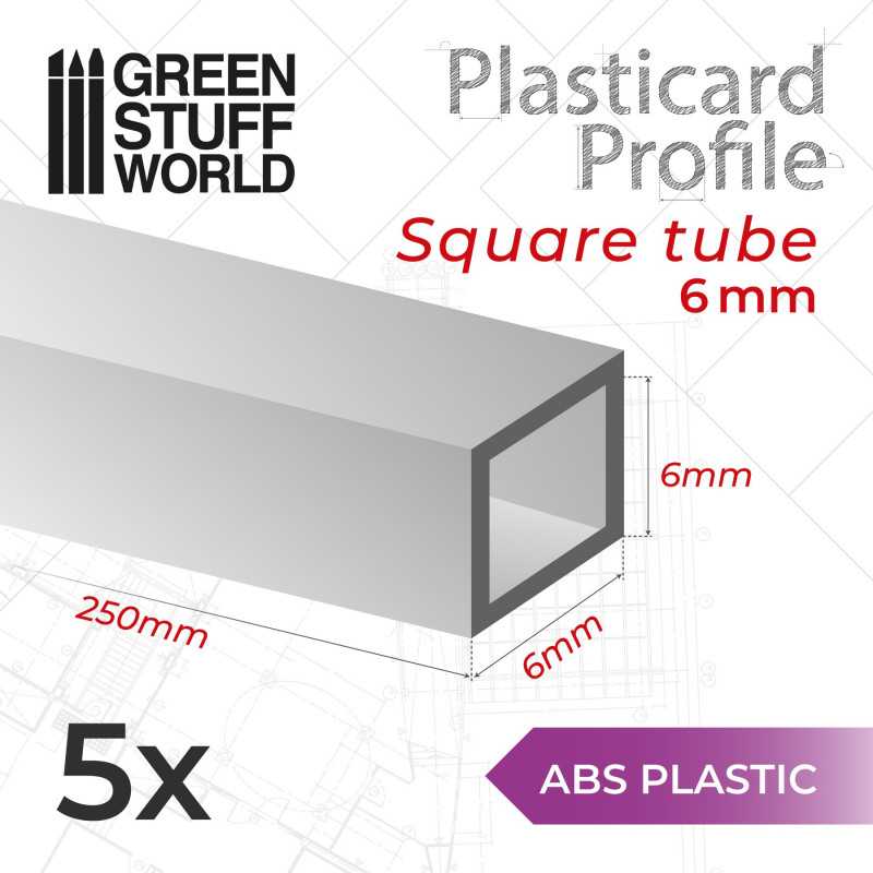 Plasticard PROFILÉ TUBE CARRÉE 6mm Plasticard PROFILÉ TUBE CARRÉE 6mm