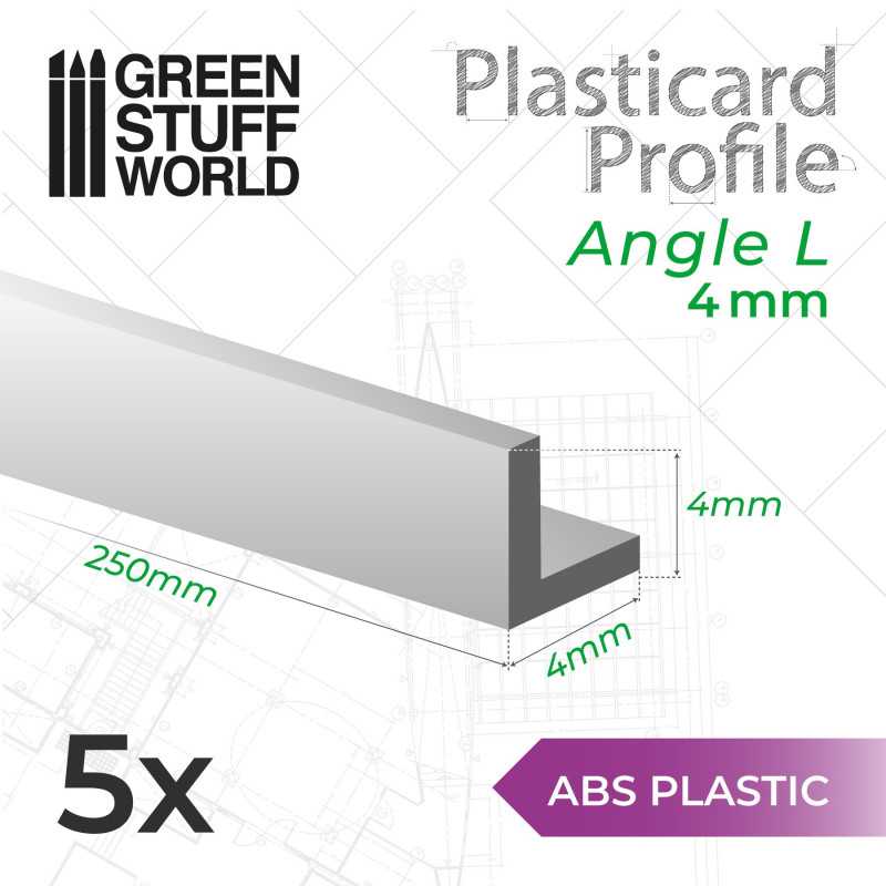 ABS Plasticard - Profile ANGLE-L 4mm