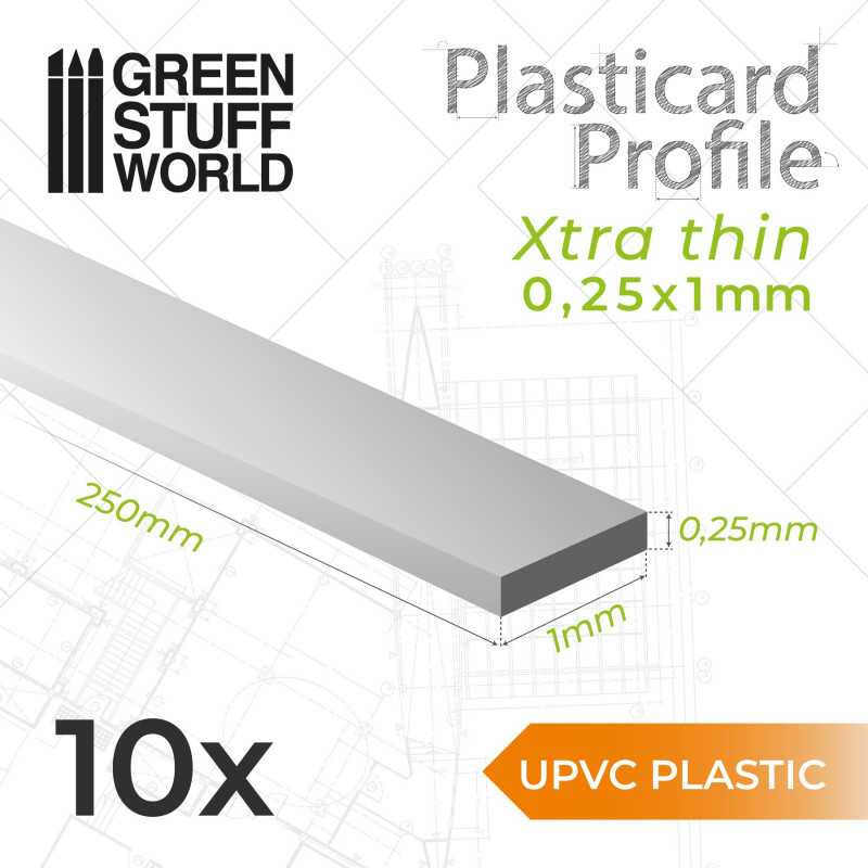 uPVC Plasticard - Profilé Extra-fine 0,25x1 mm uPVC Plasticard - Profilé Extra-fine 0,25x1 mm