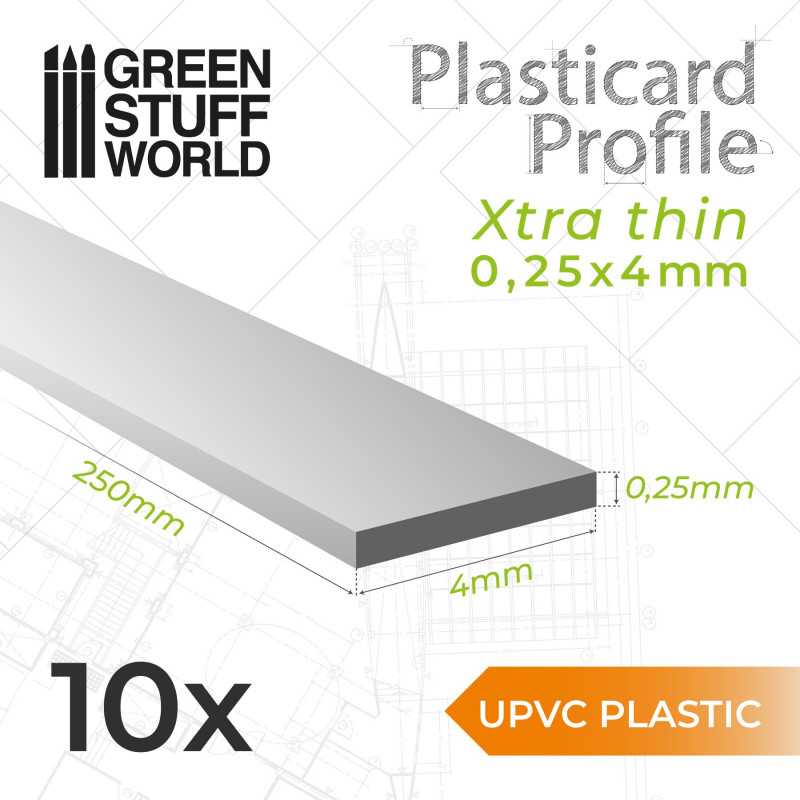 uPVC Plasticard - Profilé Extra-fine 0.25mm x 4mm uPVC Plasticard - Profilé Extra-fine 0.25mm x 4mm