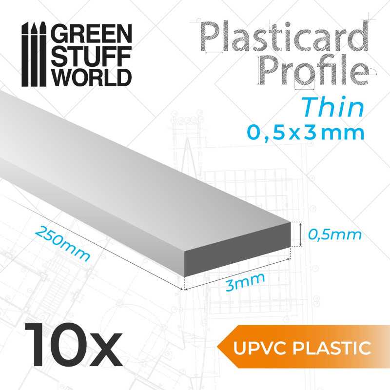 uPVC Plasticard - Fin 0.50mm x 3mm uPVC Plasticard - Fin 0.50mm x 3mm