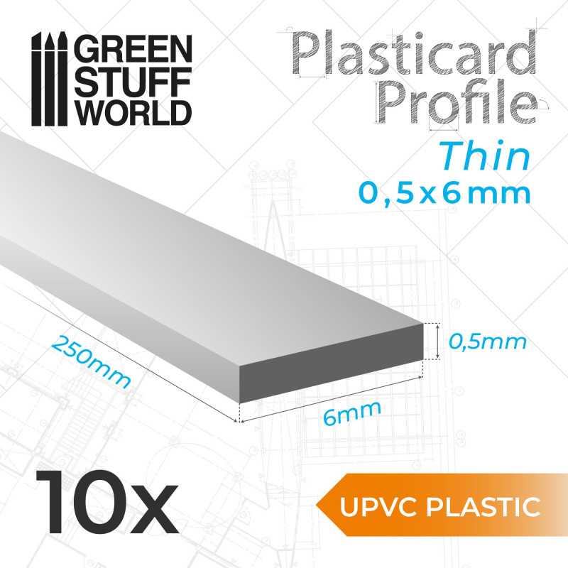 uPVC Plasticard - Fin 0.50mm x 6mm uPVC Plasticard - Fin 0.50mm x 6mm