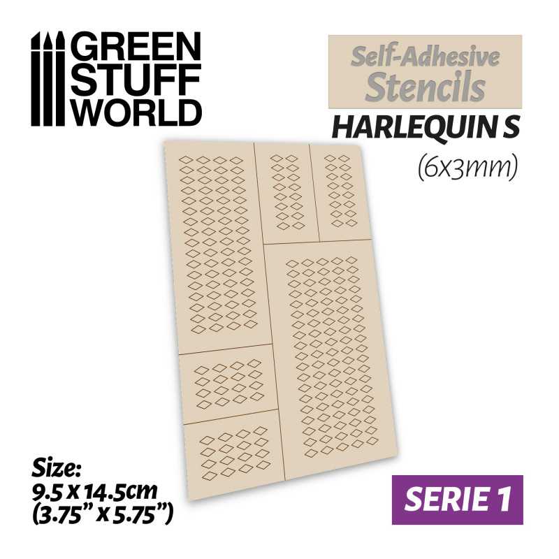 Self-adhesive stencils - Harlequin S - 6x3mm Self-adhesive stencils - Harlequin S - 6x3mm