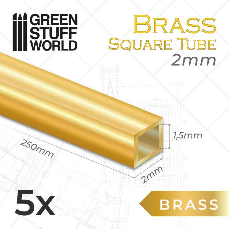 Tubes carrés en laiton 2mm Tubes carrés en laiton 2mm