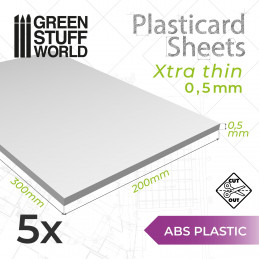 Plancha Plasticard 0'5mm - COMBOx5 planchas