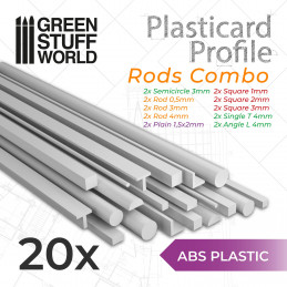 Perfiles BARRA Plasticard - COMBO-MIX - 20 perfiles