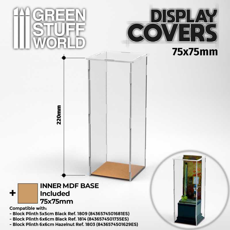 Vitrine ouverte 75x75mm (220mm de haut) Vitrine ouverte 75x75mm (220mm de haut)