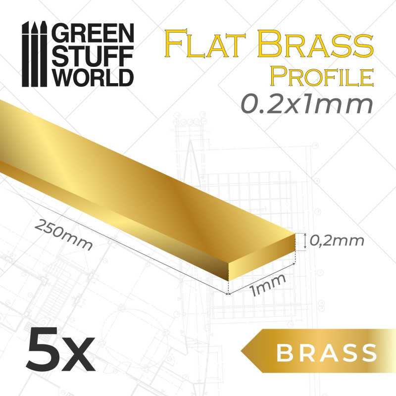 Profilé plat en laiton 0.2 x 1 mm Profilé plat en laiton 0.2 x 1 mm