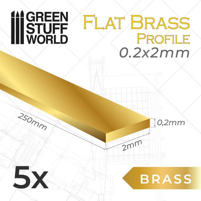 Profilé plat en laiton 0.2 x 2mm Profilé plat en laiton 0.2 x 2mm