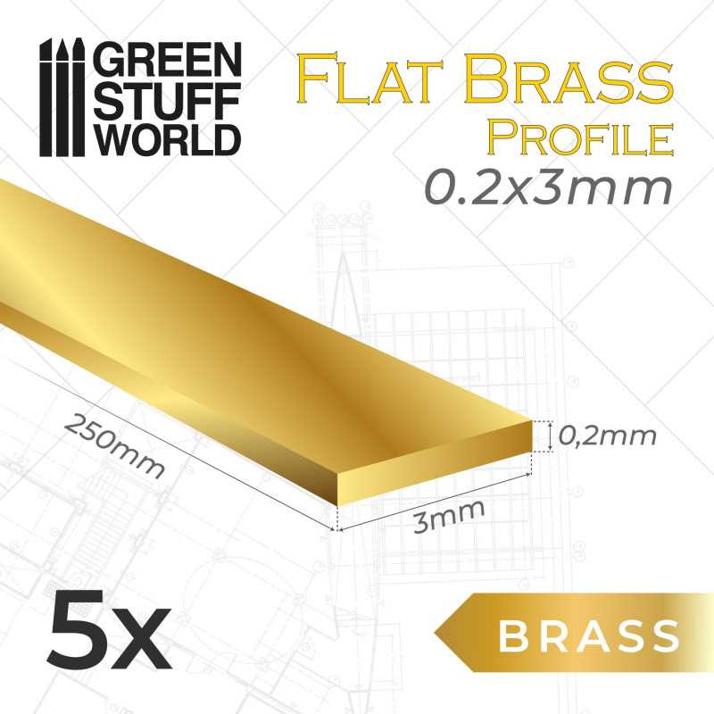 Profilé plat en laiton 0.2 x 3mm Profilé plat en laiton 0.2 x 3mm